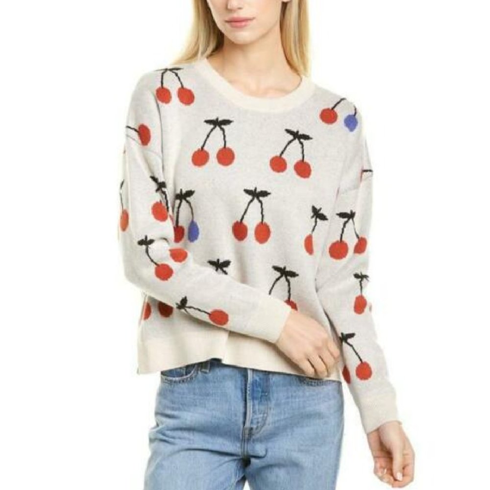 Madewell Cherry Jacquard Pullover Sweater